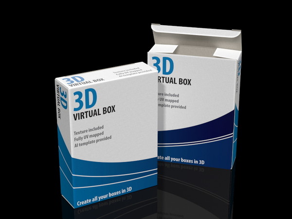 tuck-in box 3d model - Software box by hiddevandijk